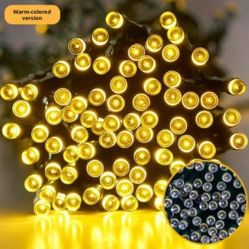 KJB Solarna LED svetlobna veriga, 22 m, 200 LED, večbarvna svetloba