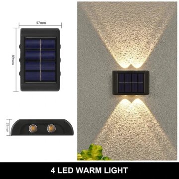 KJB Solarna stenska svetilka gor/dol, 4 LED, topla bela svetloba, 2 kosa