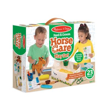 Melissa & Doug plišasti konj v hlevu Igralni set