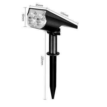 KJB Solarni vrtni LED reflektor, 2 LED, večbarvna svetloba, IP65