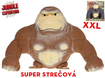 Kids Globe Jungle Expedition gorila super stretch 22 cm XXL 2 kg v škatli - mešanica barv (rjava, črna)