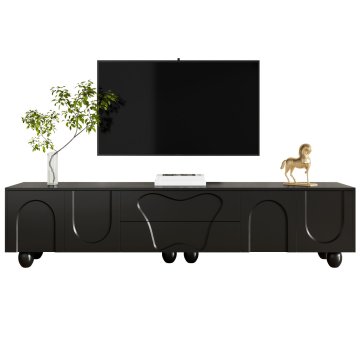 SONNENH TV omarica, iverna plošča, črna, 180 × 40 × 42 cm, prostor za shranjevanje, za dnevno sobo