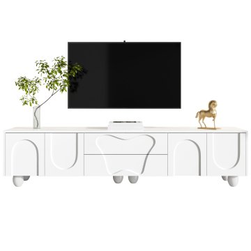 SONNENH TV omarica, iverna plošča, bela, 180 × 40 × 42 cm, prostor za shranjevanje, za dnevno sobo