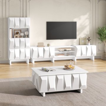 SONNENH TV omarica, iverna plošča, bela, 180 × 34 × 44.5 cm, za dnevno sobo