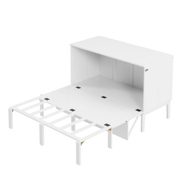 SONNENH Posteljni okvir, 140 × 200 cm, les, bela, 205 × 146 × 101 cm, za spalnico