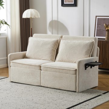 SONNENH Kavč, ženilja, bež, 172.5 × 71 × 95 cm, zložljiva izvedba, priključek usb, za dnevno sobo