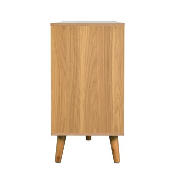 SONNENH Kredenca, iverna plošča, oreh, 120 × 40 × 76.5 cm, predali za shranjevanje, prostor za shranjevanje, za urejeno shranjevanje