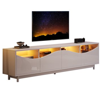SONNENH TV omarica, 175 × 38 × 51 cm, MDF, bela, led osvetlitev, za dnevno sobo