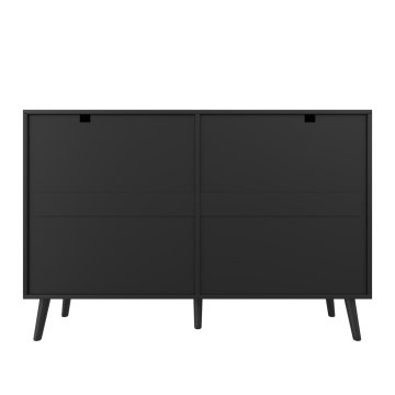 SONNENH Kredenca, MDF / iverna plošča, črna / naravna, 120 × 40 × 85 cm, zaprti prostor za shranjevanje, za urejeno shranjevanje