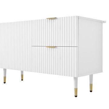 SONNENH TV omarica, MDF / iverna plošča, bela, 170 × 35.5 × 55 cm, predali za shranjevanje, zaprti prostor za shranjevanje, za dnevno sobo