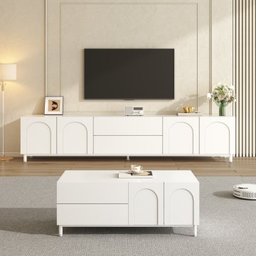 SONNENH TV omarica, MDF / iverna plošča, bela, 180 × 40 × 48 cm, prostor za shranjevanje, zaprti prostor za shranjevanje, za dnevno sobo