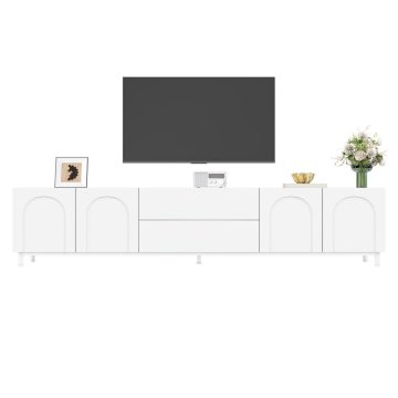 SONNENH TV omarica, MDF / iverna plošča, bela, 180 × 40 × 48 cm, predali za shranjevanje, zaprti prostor za shranjevanje, za dnevno sobo