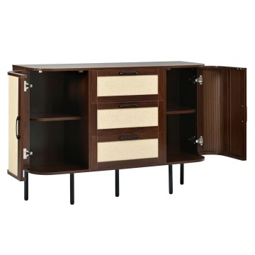 SONNENH Kredenca, MDF, oreh, 120 × 40 × 82 cm, predali za shranjevanje, za urejeno shranjevanje