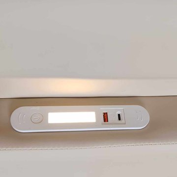 SONNENH Otroška postelja, 90 × 200 cm, bež, 213 × 97 × 70 cm, priključek usb, za spalnico