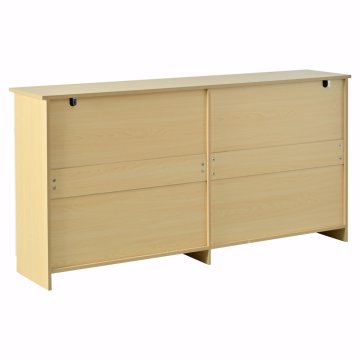 SONNENH Kredenca, MDF, bela / naravna, 160 × 35 × 80 cm, predali za shranjevanje, prostor za shranjevanje, za urejeno shranjevanje