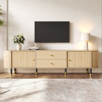 SONNENH TV omarica, 180 × 40 × 58 cm, MDF, naravna, predali za shranjevanje, za dnevno sobo