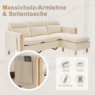 SONNENH Kavč, ženilja, bež, za dnevno sobo