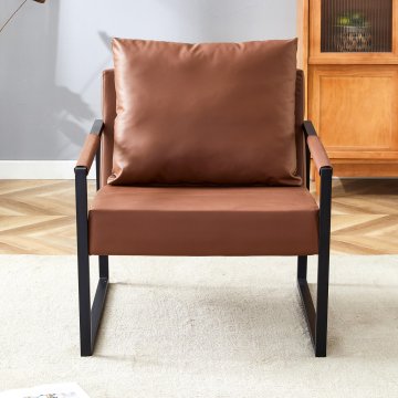 SONNENH Fotelj, kovina / PU, rjava, 68.6 × 75.5 × 75.2 cm, za sedežni kotiček
