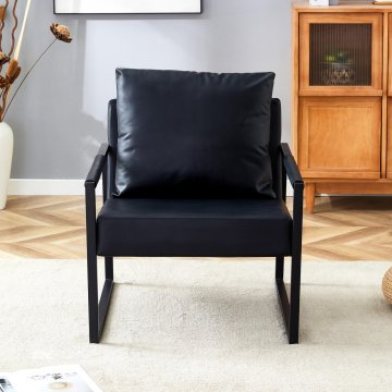SONNENH Fotelj, kovina / PU, črna, 68.6 × 75.5 × 75.2 cm, za sedežni kotiček