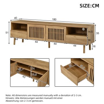 SONNENH TV omarica, 180 × 40 × 51 cm, MDF, predali za shranjevanje, za dnevno sobo