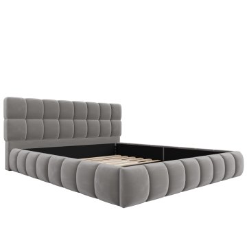 SONNENH Posteljni okvir, 140 × 200 cm, siva, 206 × 158 × 68.5 cm, naslonjalo, za spalnico