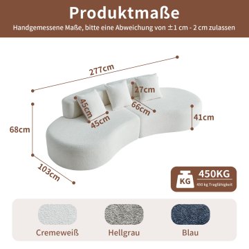 SONNENH Kavč, tkanina, bela, za dnevno sobo