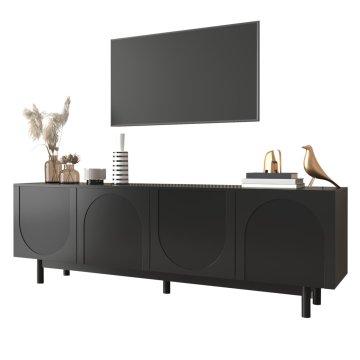 SONNENH TV omarica, 175 × 38 × 56 cm, MDF / iverna plošča, črna, za dnevno sobo