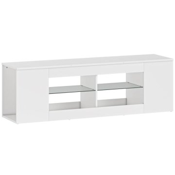 SONNENH TV omarica, steklo, bela, 140 × 35 × 42.5 cm, za dnevno sobo