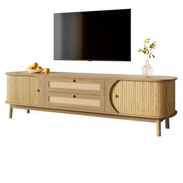 SONNENH TV omarica, MDF, naravna, 170 × 39.5 × 46 cm, predali za shranjevanje, zaprti prostor za shranjevanje, za dnevno sobo