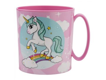 Stor Otroški plastični lonček Unicorn 390 ml – primeren za mikrovalovno pečico, 09710