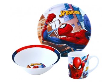 Stor Otroški keramični jedilni set Spiderman – krožnik, skodelica in čaša (3 kosi), 78375