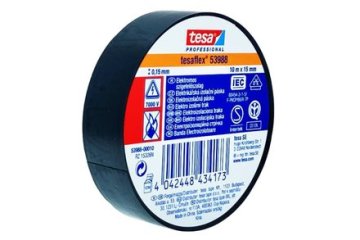 Tesa Električni izolacijski trak Electrical insulating tape PVC 53988, IEC, 10 m x 15 mm, black