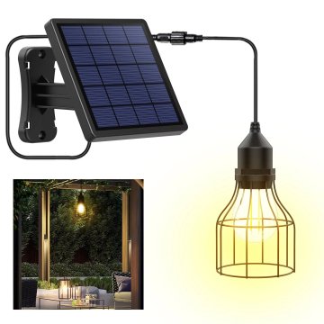 KJB Solarna viseča svetilka z ločenim panelom, toplo bela, kabel približno 3 m