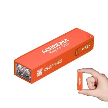 KJB Mini polnilna LED svetilka Keylite 500 za ključe, USB-C, oranžna
