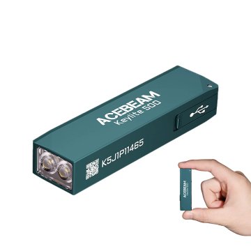 KJB Mini polnilna LED svetilka Keylite 500 za ključe, USB-C, modrozelena