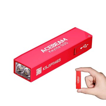 KJB Mini polnilna LED svetilka Keylite 500 za ključe, USB-C, rdeča