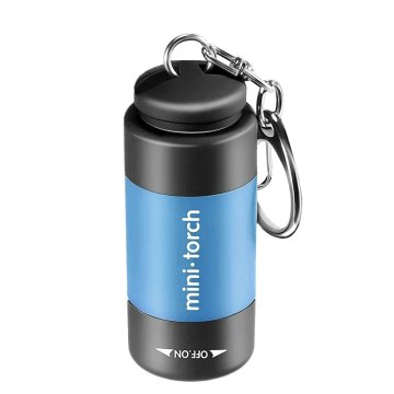 KJB Mini polnilna LED svetilka za ključe, USB, svetlo modra