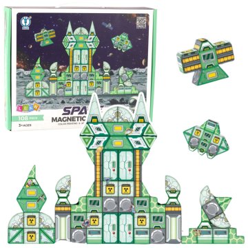 slomart LEAN TOYS Magnetyčni gradbeni bloki Vesoljska postaja 4D, 108 delov