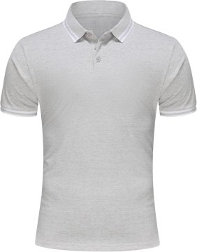 Moška polo majica Piqué 80 % poliester 20 % bombaž hitro sušeča dihajoča odporna proti gubam siva 3XL za vsakodnevno poslovno in športno oblačenje