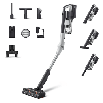 Philips PowerUp 30 brezžični pokončni sesalnik, 4 dodatki, do 150 AW, črni (XC3233/10)