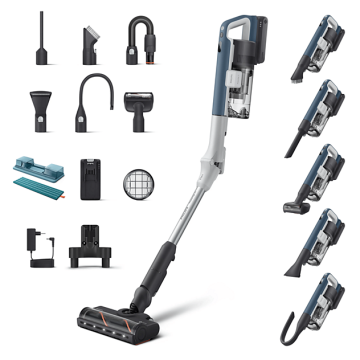 Philips PowerUp 30 Aqua Pro brezžični pokončni sesalnik, do 50 min, do 150 AW, moder (XC3373/10)