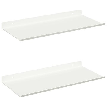 Vidaxl Ležeča polica 2 kos Bela 40 x 18 x 2,5 cm Jeklo