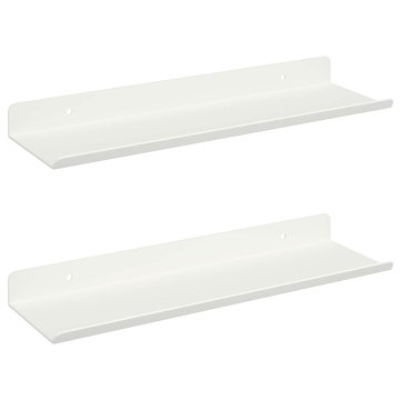 Vidaxl Ležeča polica 2 kos Bela 30 x 9 x 2,5 cm Jeklo