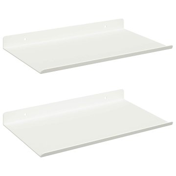 Vidaxl Ležeča polica 2 kos Bela 30 x 18 x 2,5 cm Jeklo