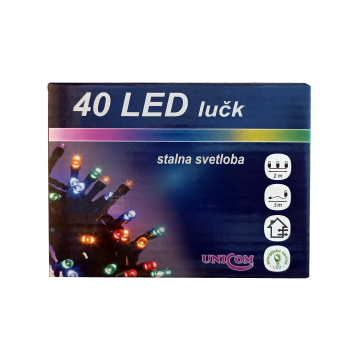 Multistore.si Novoletne LED lučke, 40 LED, bele, 2 m