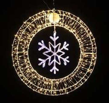 Multistore.si LED venec s snežinko, 700 LED, toplo bele in bele, 50 × 8,5 cm