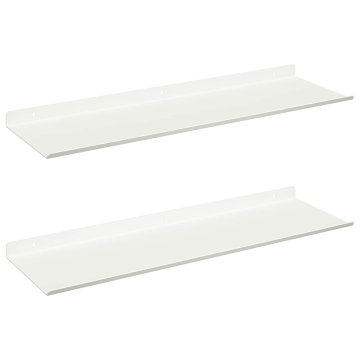Vidaxl Ležeča polica 2 kos Bela 60 x 18 x 2,5 cm Jeklo