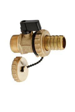 Hydroland Izpustni krogelni ventil 3/4" s pritisno matico – centralno ogrevanje Hydroland