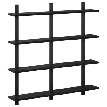 Vidaxl Stenska polica Črni hrast 79.5 x 13.5 x 80 cm Inženirski les