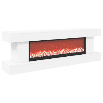 Vidaxl Električni kamin Bela 150 x 30 x 50 cm Inženirski les